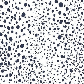 Kelp Dot - Irregular Dot Geometric White Navy Regular