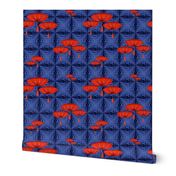 Lanterns and Lampions / Large Scale /  Orange Ombre and Dark Navy Blue