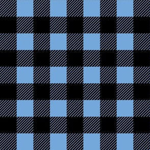 2 inch buffalo checks sky blue black, traditional, plaid