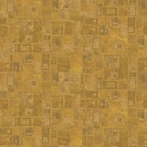 [S] Warm Golds Photo Mosaic - Klimt-Inspired Art Nouveau Dreams