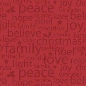 S ✹ Christmas Words, Holly, and Stars in Crimson Red for Festive Crafts