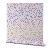 90's Party Sprinkle Confetti - Sunset Ombre Stripe - Large Scale for Wallpaper