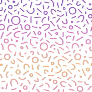 90's Party Sprinkle Confetti - Sunset Ombre Stripe - Large Scale for Wallpaper