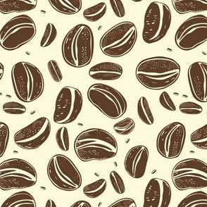 Coffee Seeds in Brown