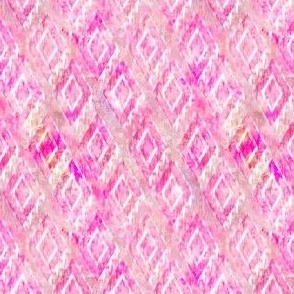 Hot Pink Party Diamonds - Ditsy Scale - Geometric Abstract Watercolor Distresssed Texture