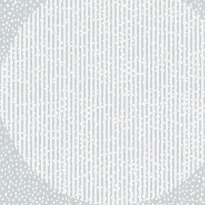 Stripe Circles Dotted White on Soft Grey