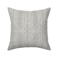 Vertical Geometric White on Linen Grey