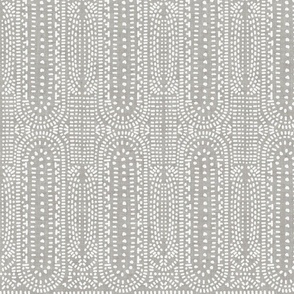 Vertical Geometric White on Linen Grey