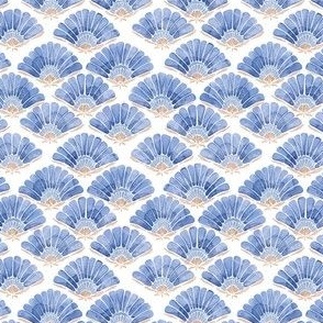 Coastal Watercolor Shells tiny blues (1 in)