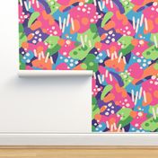 Bright Bold Abstract Party in a Rainbow of Colors - (LARGE) - Multi Colored