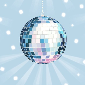 Disco Mirror Ball (XL), pastel blue - Party Lights