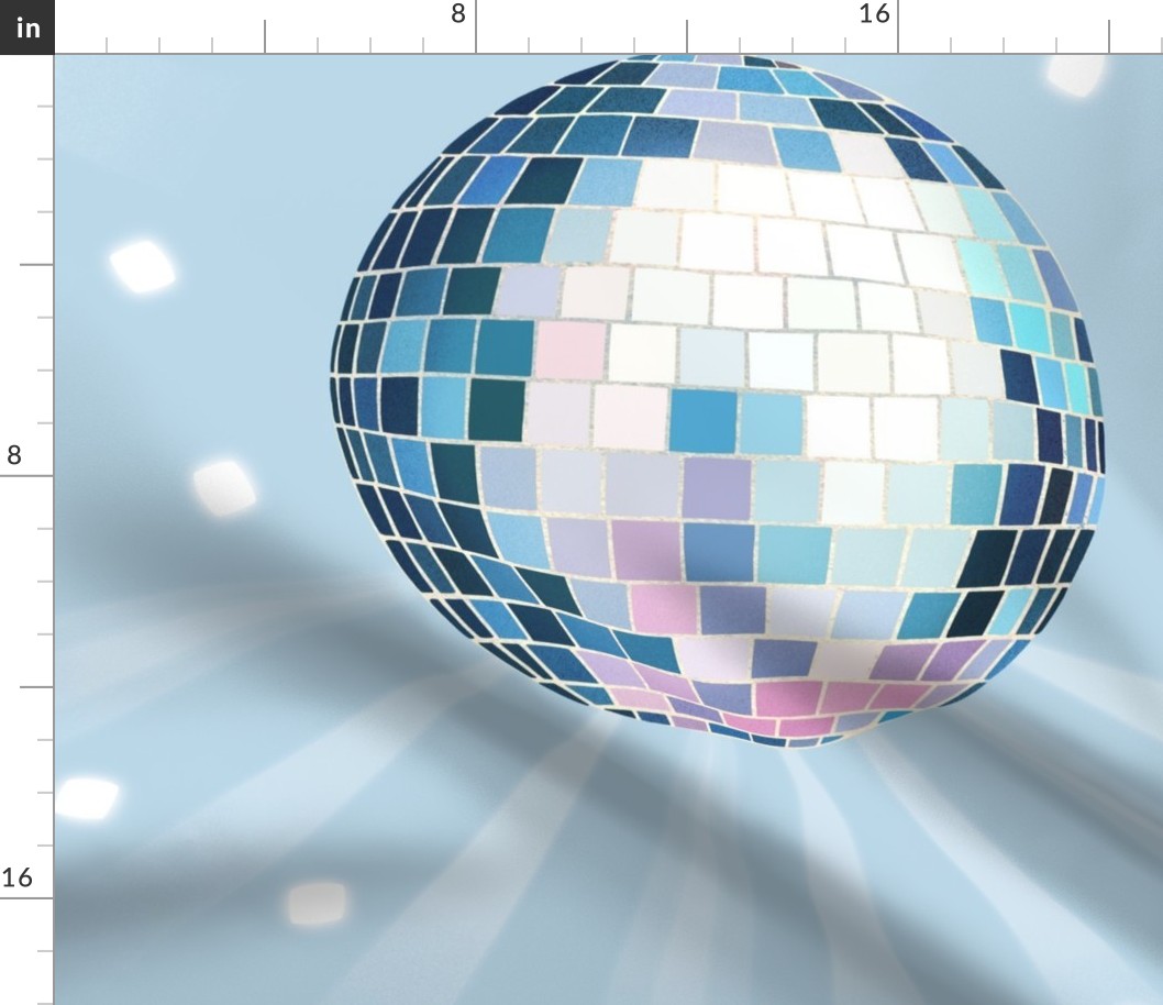 Disco Mirror Ball (XL), pastel blue - Party Lights