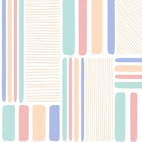 Geometric pastel lines, stripes, and shapes