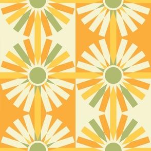 Sunshine Pinwheel Party! Medium, Bright and Colorful in orange, tangerine, spring green and light green