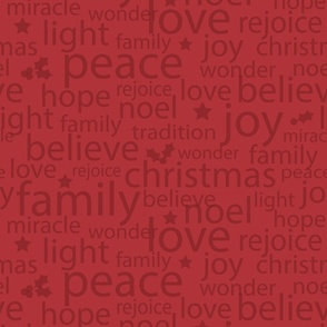 M ✹ Christmas Words, Holly, and Stars in Crimson Red for Festive Crafts