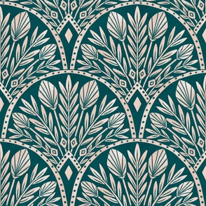 1920s Gatsby party wallpaper in teal green and pink, medium