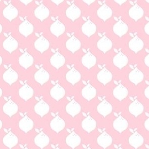 Lemon with leaves pattern-white and pink
