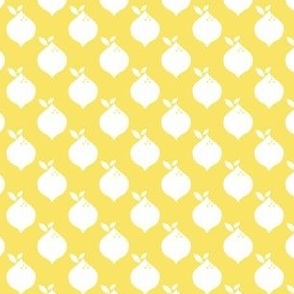 Lemon with leaves pattern-white and yellow
