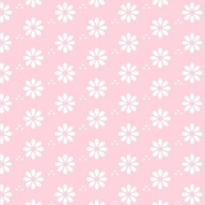 White and pink flowers with dots