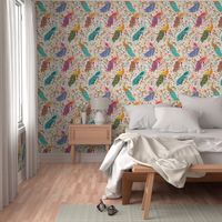 Its a peacock Fiesta Large - color confident wallpaper - Party decor - bright and colorful