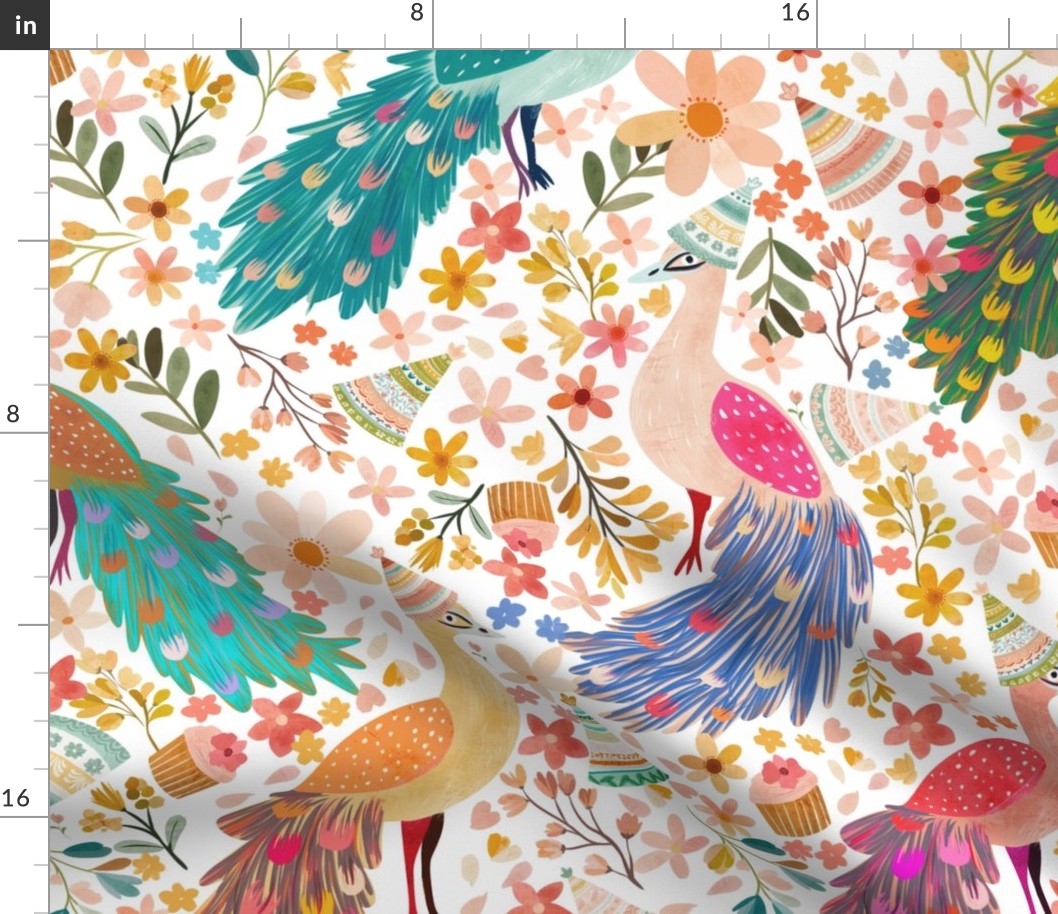 Its a peacock Fiesta Large - color confident wallpaper - Party decor - bright and colorful
