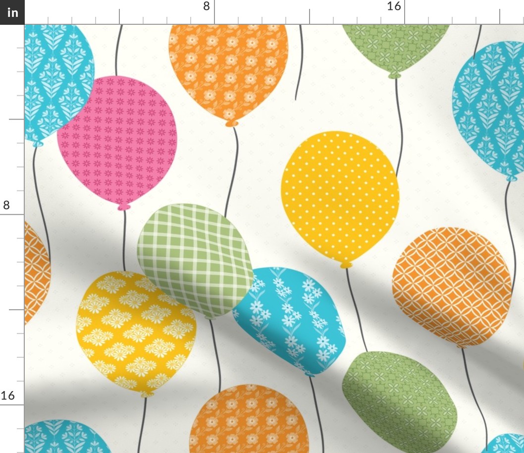 Celebration Party Balloons Cheater Quilt Panel