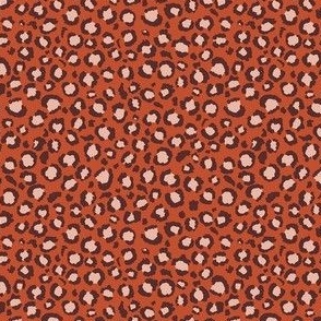 Terra Cotta and rust Orange Leopard Spots Print - Animal Print - Ditsy Scale