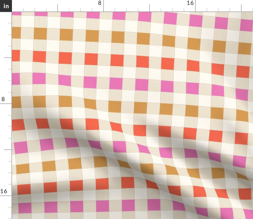 Ribbon Party Plaid / Tropical / Mustard Orchid Vermillion / Small