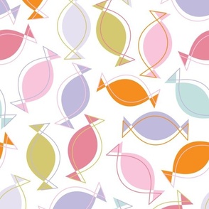 (M) Sugar Rush Fiesta - Geometric Candy in Pink, Lavender, Green, Orange and Light Teal - Kids, Nursery Playroom, Party