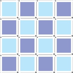 Squares grid - blue periwinkle gray