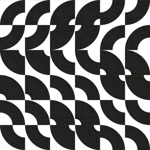 Bauhaus Modern Geometry No.004 - Black and White Shapes / Large / Eva Matise