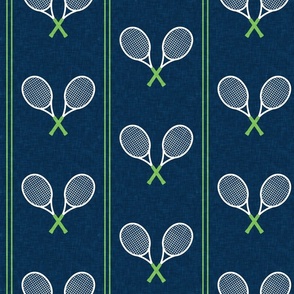 Tennis Racquets - green/navy  - Vertical Stripes - LAD24