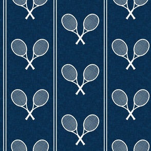 Tennis Racquets - white/navy  - Vertical Stripes - LAD24