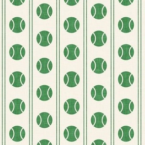 (small scale) tennis balls - vertical stripes - green/cream - LAD24