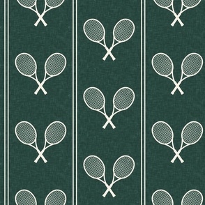 Tennis Racquets - dark green  - Vertical Stripes - LAD24