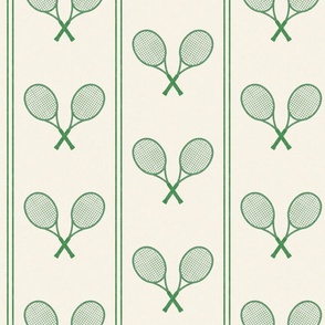 Tennis Racquets - green/cream  - Vertical Stripes - LAD24