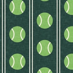tennis balls - vertical stripes - green/dark green - LAD24
