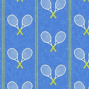 (small scale) Tennis Racquets - green/blue - Vertical Stripes - LAD24