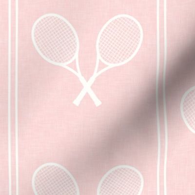Tennis Racquets - White/Pink - Vertical Stripes -  LAD24