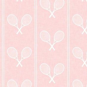 (small scale) Tennis Racquets - White/Pink - Vertical Stripes - LAD24