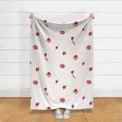 Dark Magenta Watercolor Floral Custom Large Scale for Deborah 