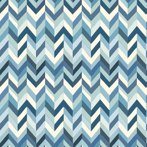 Serenity Chevron - Cool Blue Tones Geometric Pattern”