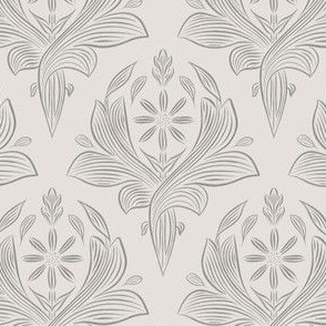 small scale // classic botanical line art - architectural gray_ coolest white 02