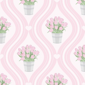 Tulips Ogee Pink_50Size