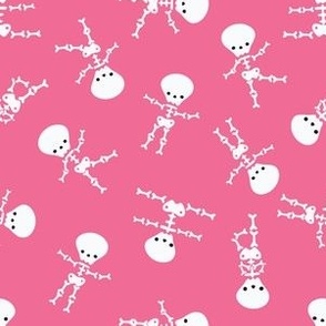 small dancing skeletons / pink