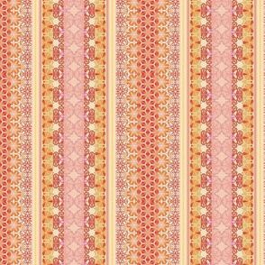 boho stripes vertical marigold orange pink 