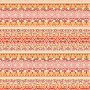 boho stripes horizontal marigold orange pink