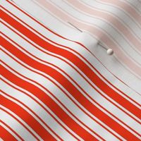 Extra Small Orange red Ticking stripe - red and white - classic upholstery fabric farmhouse shabby chic french country cottage cottagecore beach coastal ticking linen christmas stripes