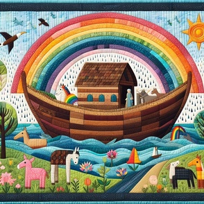 Sunny Days Ahead - Noah's Ark Cheater Quilt