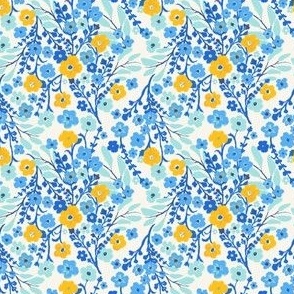 Summer Blooms By The Sea in French Blue, Cobalt Blue, Navy Aqua and Lemon Yellow | 3 inch